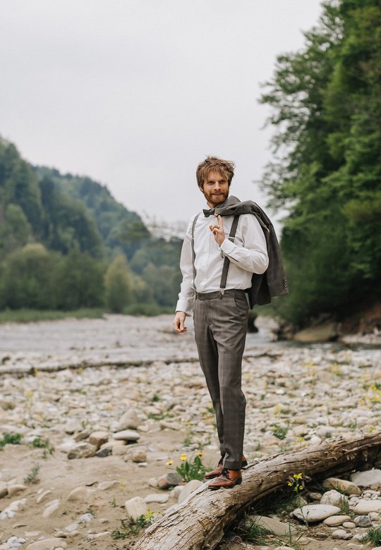 Hochzeitsanzug Casual Vintage Braun