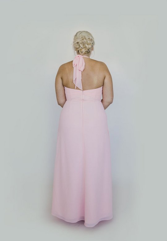 Ballkleid, rosa, curvy, neckholder, chiffon, festkleid, grosse grössen, günstig, billig